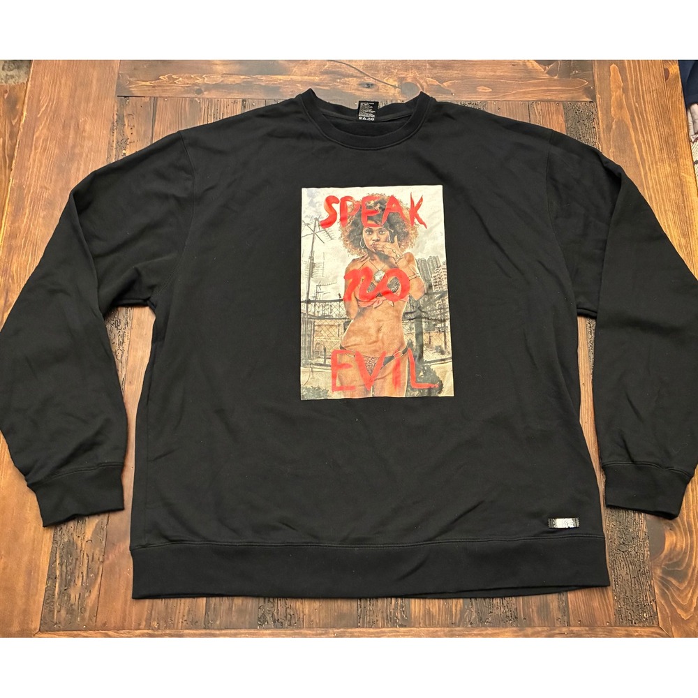 Hustle Gang Speak No Evil Sweatshirt Men Streetwear Size 4X Casual Vintage Rare